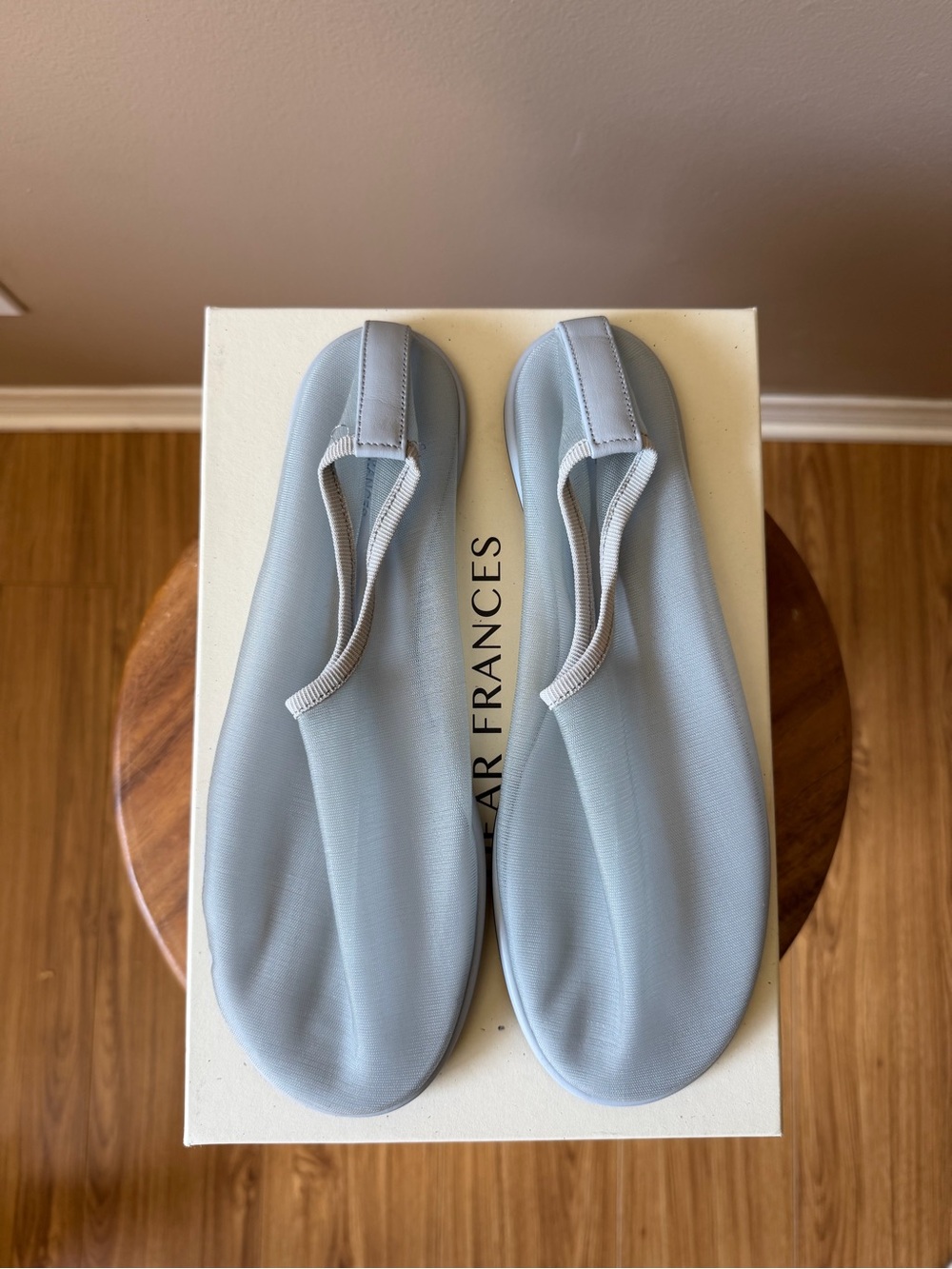 Dear Frances Light Blue Balla Sock Flats